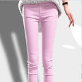 Outerwear Stretchy Elastic-waist Colorful Pencil Pants